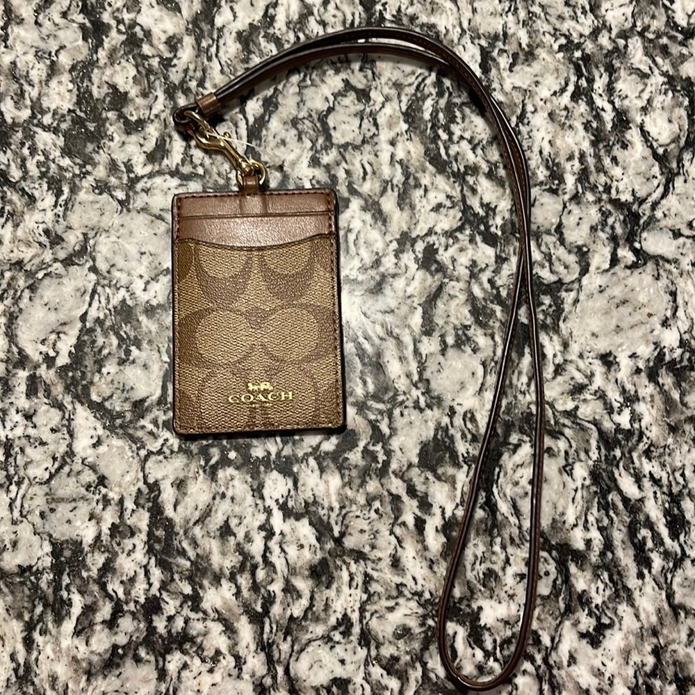 Coach Id Lanyard In Signature Canvas